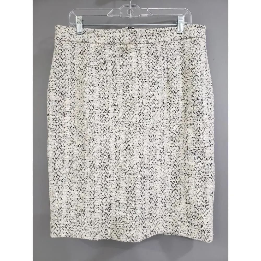 Banana Republic Pencil skirt NWT womens sz 12 woven knit‎ black and white short
